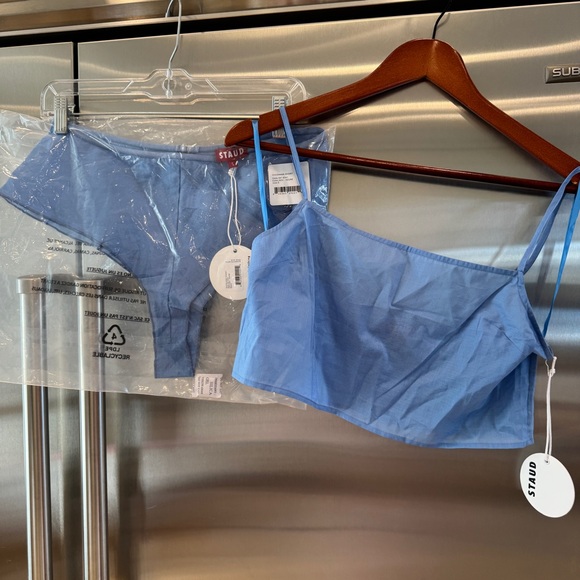 STAUD Other - NWT Staud Matching SET 2 Pieces - Shoshana Short and Loveina Top in Azure Blue